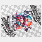 Vrolijke Waterverf Girl Racing Formula 1 Gift Fleece Deken (Voorkant (Horizontaal))