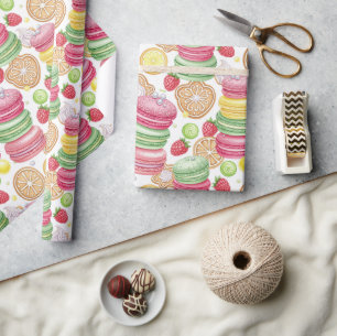 Vrolijke Waterverf Macaron Cadeaupapier
