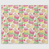 Vrolijke Waterverf Macaron Cadeaupapier (Vlak)