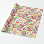 Vrolijke Waterverf Macaron Cadeaupapier (Uitgerold)