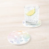 Vrolijke Waterverf Patroon Onderzetter met Initial (Zijkant)