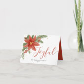 Vrolijke Waterverf Poinsettia Bloemenkerst Feestdagen Kaart (Voorkant)