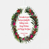 vrolijke waterverf voor kerst : " grienery " metalen ornament (Voorkant links)