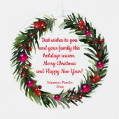 vrolijke waterverf voor kerst : " grienery " metalen ornament (Voorkant)