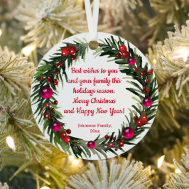 vrolijke waterverf voor kerst : " grienery " metalen ornament