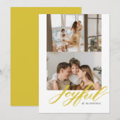 Vrolijke Waterverfpenseel Lettering Plat Feestdagenkaart (Voorkant / Achterkant)