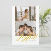 Vrolijke Waterverfpenseel Lettering Plat Feestdagenkaart (Staand voorkant)