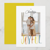 Vrolijke Waterverfpenseel Lettering Plat Feestdagenkaart (Voorkant / Achterkant)