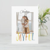 Vrolijke Waterverfpenseel Lettering Plat Feestdagenkaart (Staand voorkant)