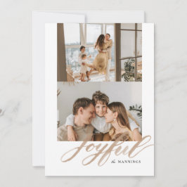 Vrolijke Waterverfpenseel Lettering Plat Feestdagenkaart