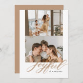 Vrolijke Waterverfpenseel Lettering Plat Feestdagenkaart (Voorkant / Achterkant)