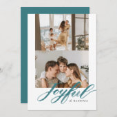 Vrolijke Waterverfpenseel Lettering Plat Feestdagenkaart (Voorkant / Achterkant)