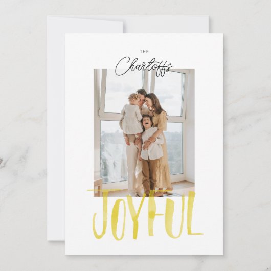 Vrolijke Waterverfpenseel Lettering Plat Feestdagenkaart (Voorkant)