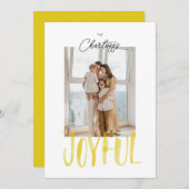 Vrolijke Waterverfpenseel Lettering Plat Feestdagenkaart (Voorkant / Achterkant)