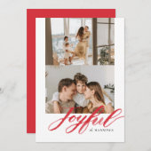 Vrolijke Waterverfpenseel Lettering Plat Feestdagenkaart (Voorkant / Achterkant)