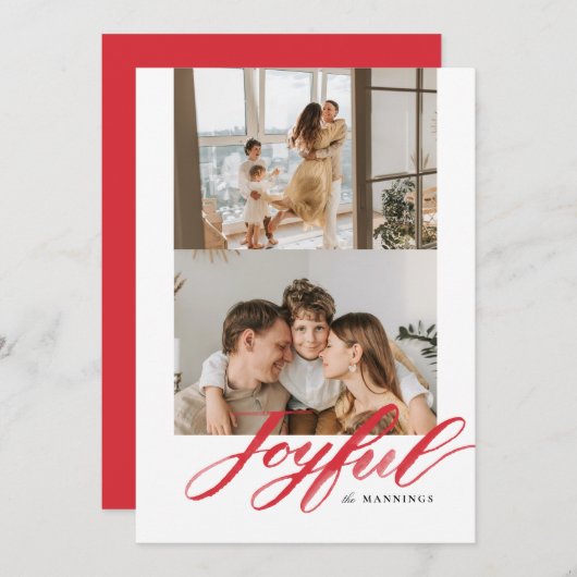 Vrolijke Waterverfpenseel Lettering Plat Feestdagenkaart (Voorkant / Achterkant)