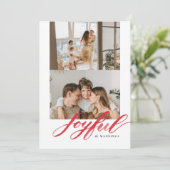 Vrolijke Waterverfpenseel Lettering Plat Feestdagenkaart (Staand voorkant)