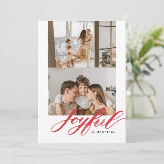 Vrolijke Waterverfpenseel Lettering Plat Feestdagenkaart (Staand voorkant)