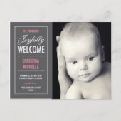 Vrolijke welkomstaankondiging aankondigingskaart (Voorkant)