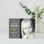 Vrolijke welkomstaankondiging aankondigingskaart (Staand voorkant)