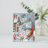 Vrolijke Wensen: Een Festive Prettig Kerstfeest  Briefkaart (Staand voorkant)