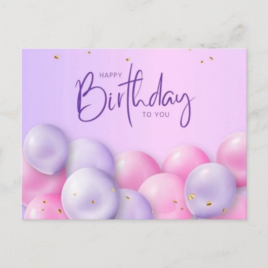 Vrolijke Wensen: Een Traditionele Verjaardagsvieri Briefkaart (Voorkant)