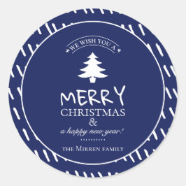 Vrolijke wensen gepersonaliseerd ronde sticker