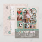 Vrolijke wensen Kerstmis 6 aangepaste fotocollage Feestdagenkaart (Voorkant / Achterkant)