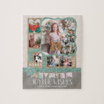 Vrolijke wensen Kerstmis 6 aangepaste fotocollage
