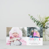 VROLIJKE WENSEN | Speelse pastel twee foto's Feestdagenkaart (Staand voorkant)