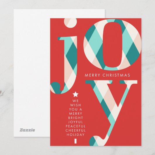 Vrolijke wensen - Vrolijke kerst Kaart (Voorkant / Achterkant)