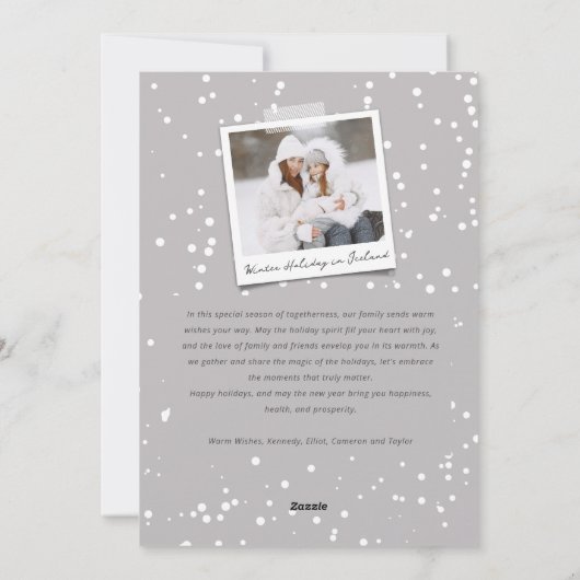 Vrolijke wervelingen wit script kerst klassieke fo feestdagenkaart (Achterkant)