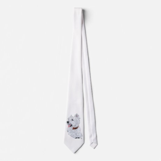 Vrolijke West Highland White Terrier Stropdas (Voorkant)