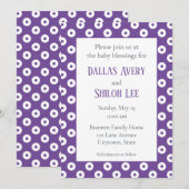 Vrolijke Whimsy Paarse Polka-Dot Twin Zegen Kaart (Voorkant / Achterkant)