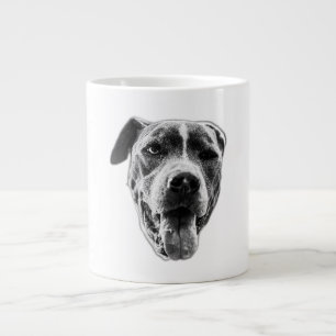 Vrolijke Wink Pitbull Mix - Close Face Grote Koffiekop