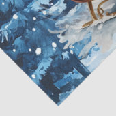 Vrolijke Winter Blauwe Kerstman Sneeuwpop Tissuepapier (Detail)
