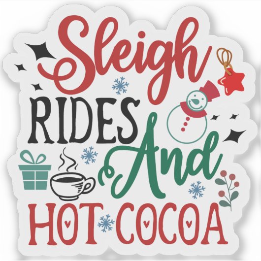 Vrolijke Winter Fun Holiday Sticker (Voorkant)