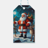 Vrolijke winter kerst viering scène cadeaulabel (Voorkant)