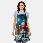Vrolijke winter kerst viering scène schort (Gedragen)