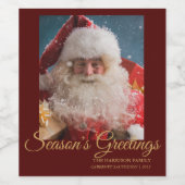 Vrolijke Winter Sinterklaas | Kerstmis Wijn Etiket (Enkel label)
