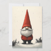 Vrolijke wintergnoom in rood Pet Kaart (Voorkant)