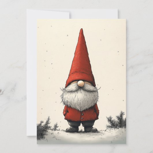 Vrolijke wintergnoom in rood Pet Kaart (Voorkant)