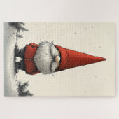 Vrolijke wintergnoom in rood Pet Legpuzzel (Horizontaal)