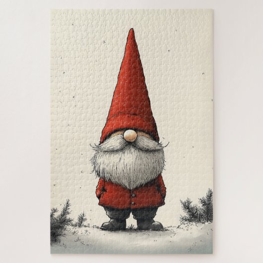 Vrolijke wintergnoom in rood Pet Legpuzzel (Verticaal)
