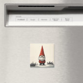 Vrolijke wintergnoom in rood Pet Magneet (Insitu (Vaatwasser))