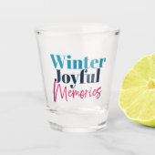 Vrolijke winterherinneringen: feestelijke vakantie shot glas (Voorkant)