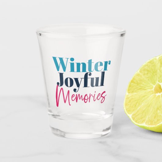 Vrolijke winterherinneringen: feestelijke vakantie shot glas (Voorkant)