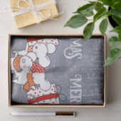 Vrolijke witte muizen klaar voor Kerstmis Tissuepapier (Geschenk)