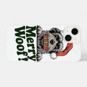 vrolijke wolf-kersthond iPhone hoesje (Achterkant horizontaal)