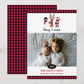 Vrolijke X-masker grappige Buffalo geruite Kerstma Feestdagenkaart (Voorkant / Achterkant)